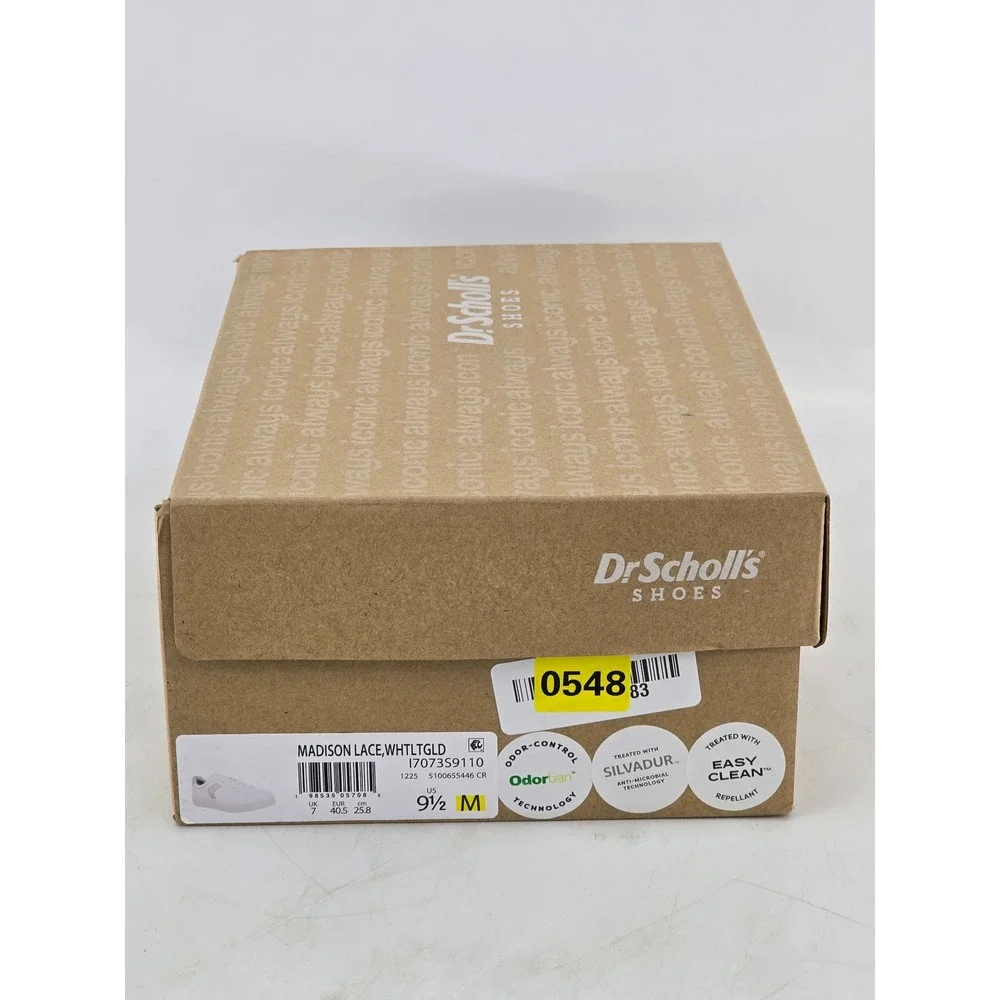 Dr. Scholls Madison Lace Sneaker Womens 9.5 White Gold Platform - Excellent